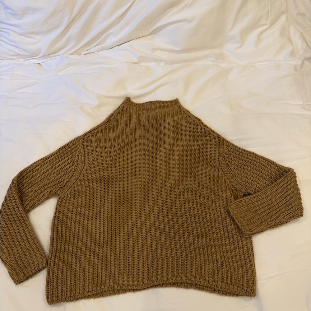 7 For All Mankind Tan Cowl Neck Sweater